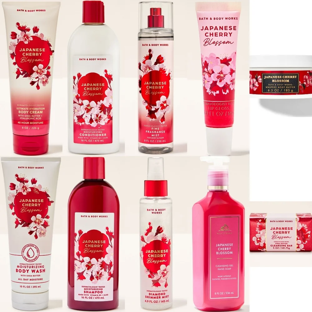 Bath & Body Works Japanese Cherry Blossom 10 Piece Collection Gift Set NEW
